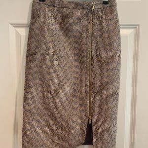 Metallic thread J.Crew pencil skirt with zips